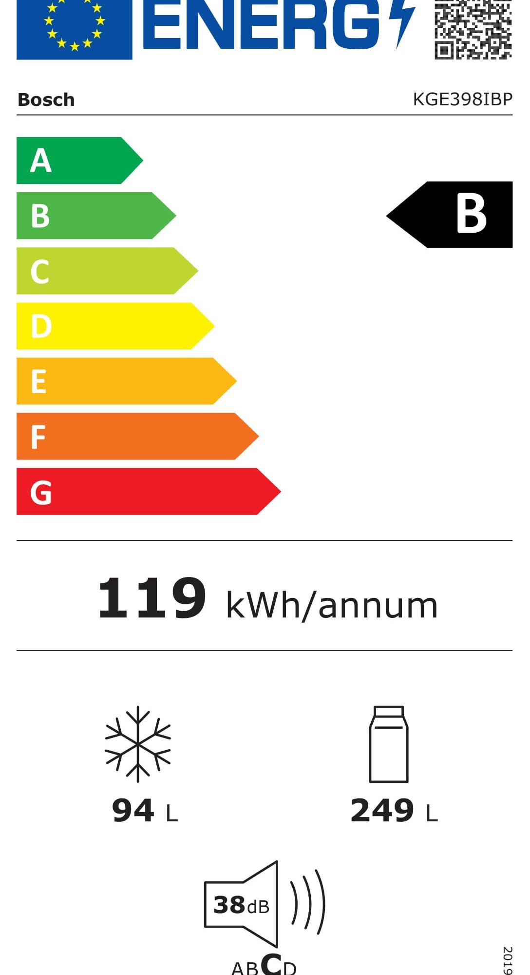 Хладилник Bosch KGE398IBP