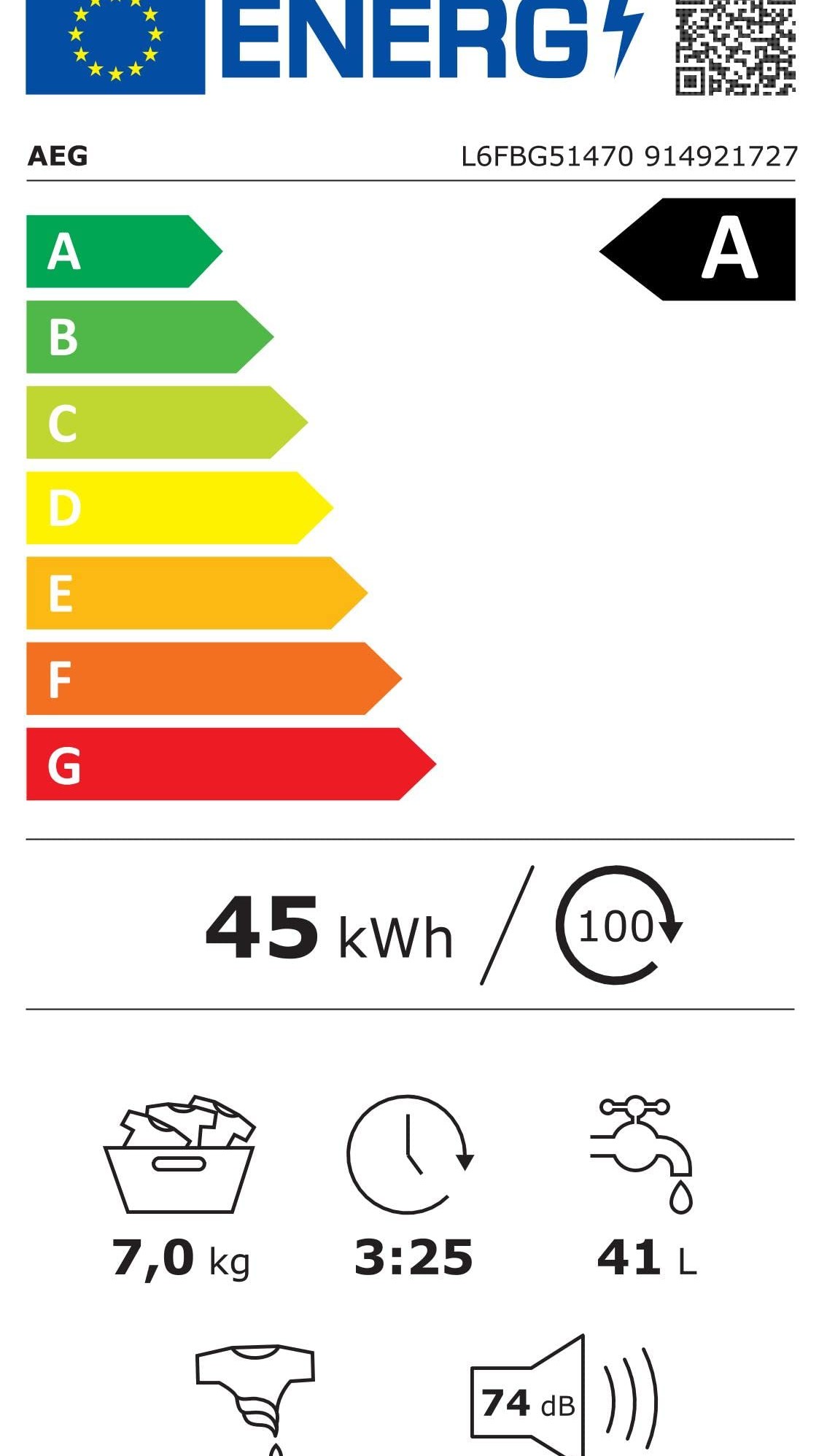 Пералня AEG L6FBG51470
