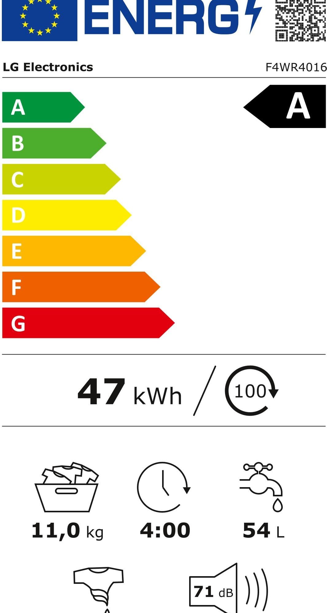 Пералня LG F4WR4016
