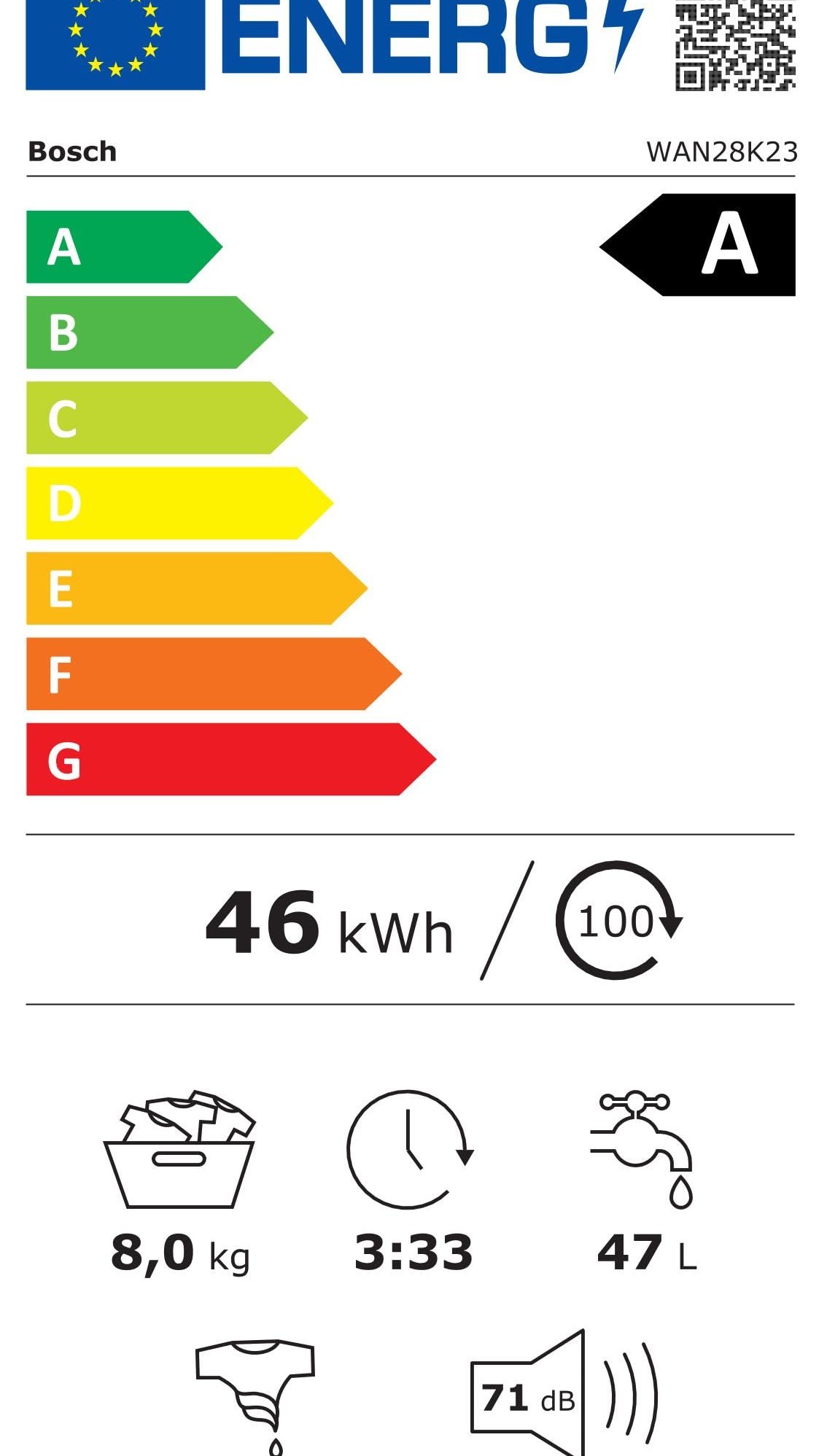 Пералня BOSCH WAN28K23