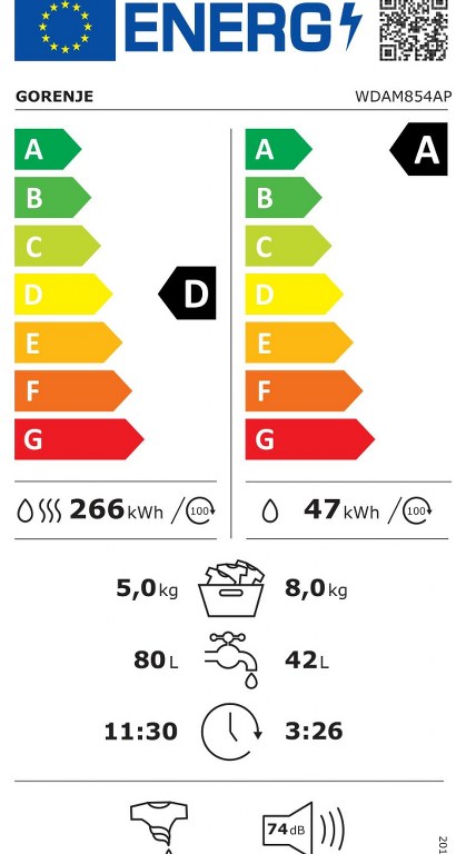 Пералня със сушилня Gorenje WDAM 854 AP