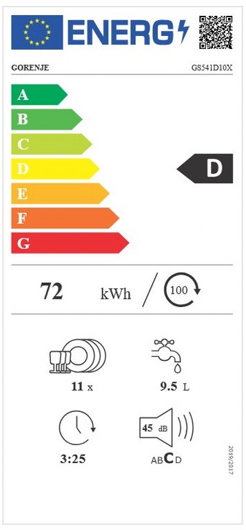 Съдомиялна Gorenje GS 541D10 X