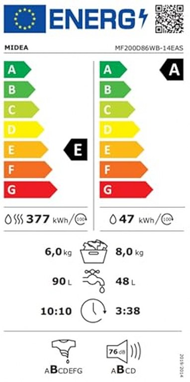 Пералня със сушилня Midea MF200D86WB-14EAS