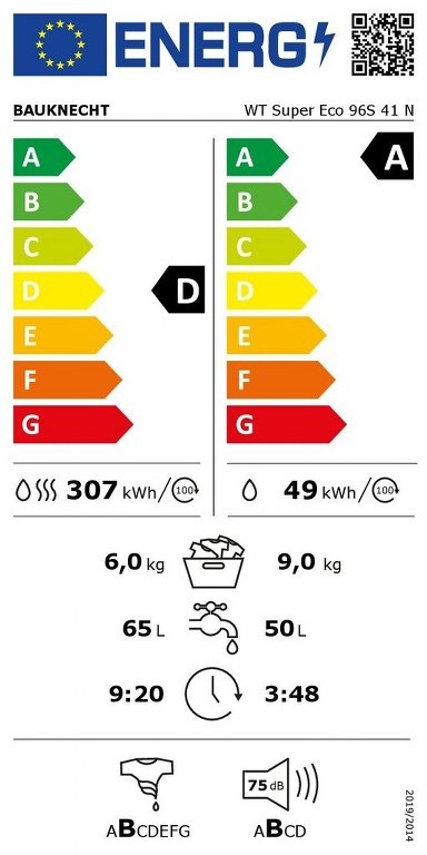 Пералня със сушилня BAUKNECHT WT Super Eco 96S 41 N