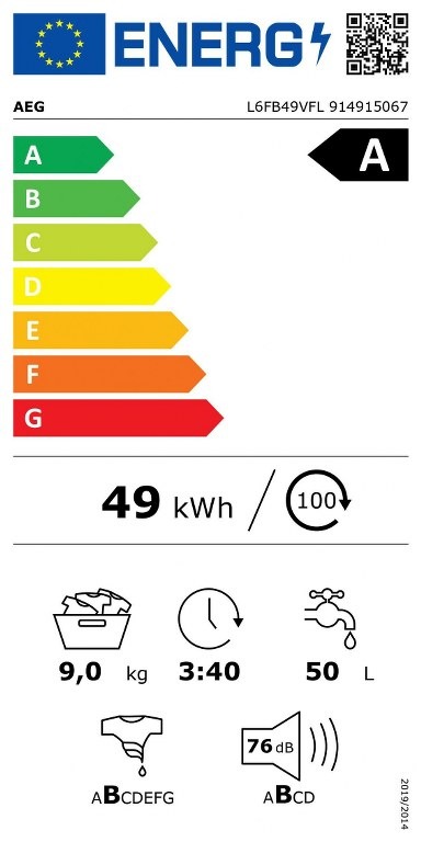 Пералня AEG Electrolux L6FB49VFL