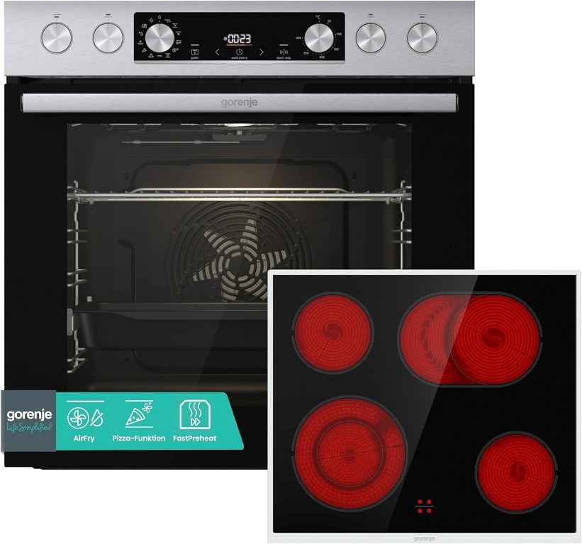 Фурна за вграждане с котлони Gorenje BCS6737E06X + ECD634SC