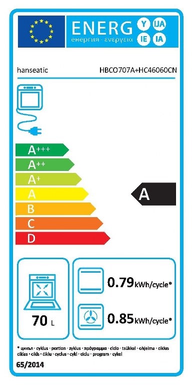 Фурна за вграждане с котлони HANSEATIC HBCO707A+HC46060CN