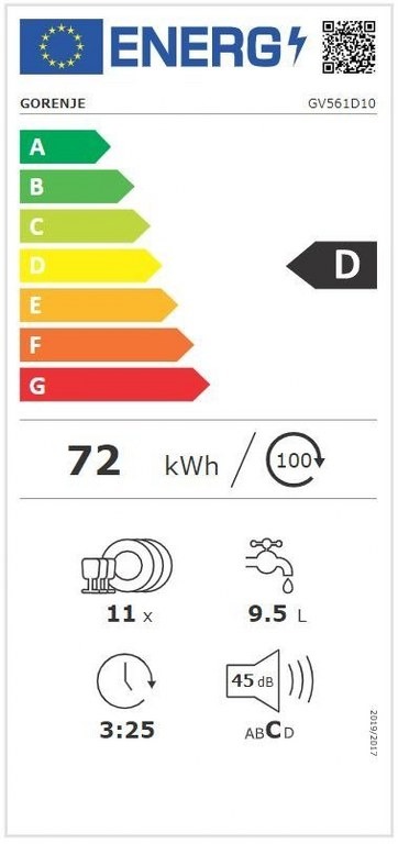 Съдомиялна за вграждане GORENJE GV 561D10