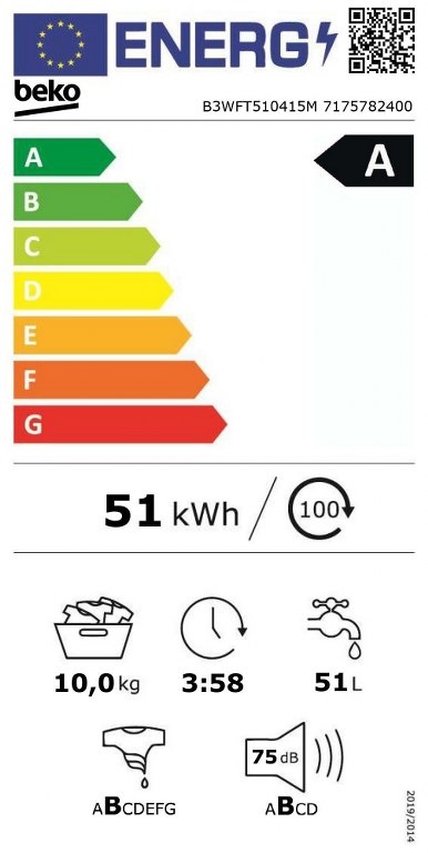 Пералня Beko B3WFT510415M