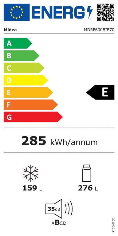 Двоен хладилник MIDEA MDRF600BIE70