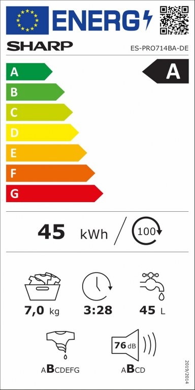 Пералня Sharp ES-PRO714BA-DE