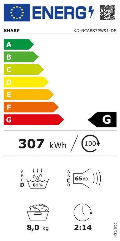 Сушилня SHARP KD-NCA0S7PW9-DE