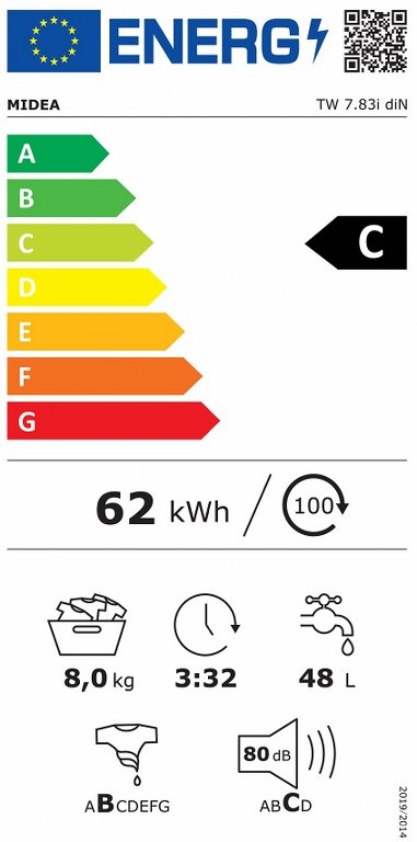 Пералня с горно зареждане Midea TW 7.83i di