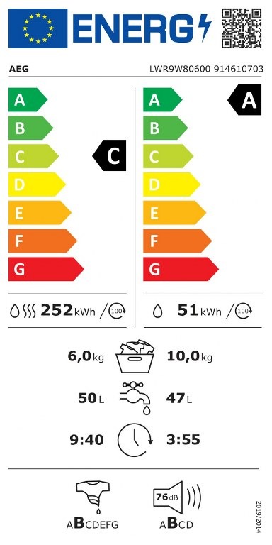 Пералня със сушилня AEG LWR9W80600