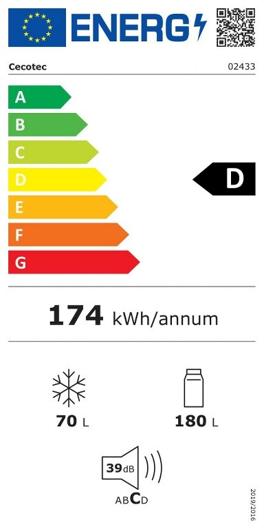 Хладилник Cecotec Bolero Combi 250 Blanc D