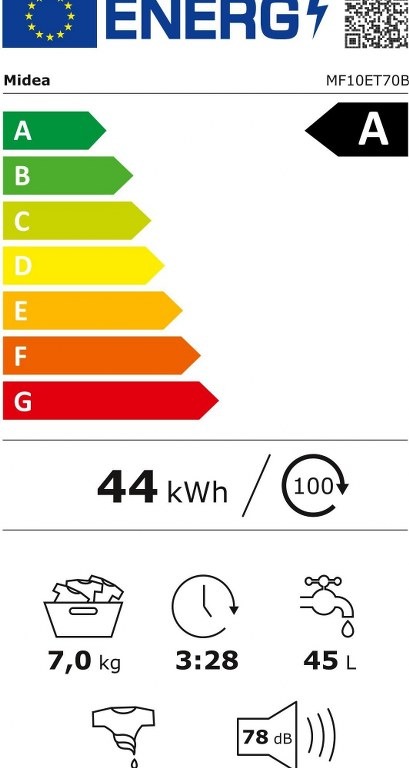 Пералня с горно зареждане Midea MF10ET70B