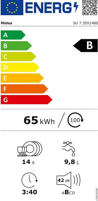 Съдомиялна за вграждане Midea SU 7.35X14BS