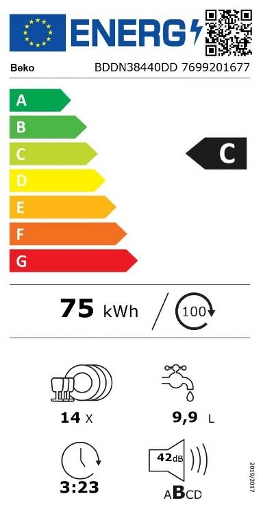 Съдомиялна за вграждане Beko BDDN38440DD