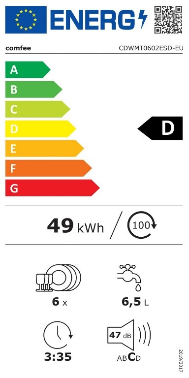 Малка съдомиялна COMFEE CDWMT0602ESD-EU